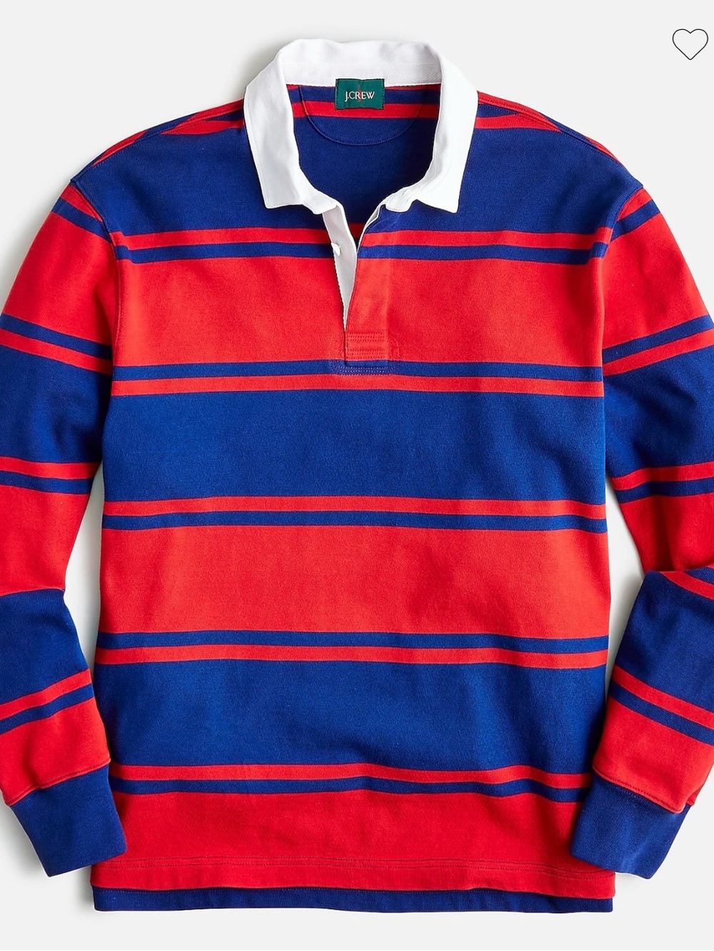 J. Crew Men’s Blue & Red Striped Rugby Polo, Vintage Style, Size XL